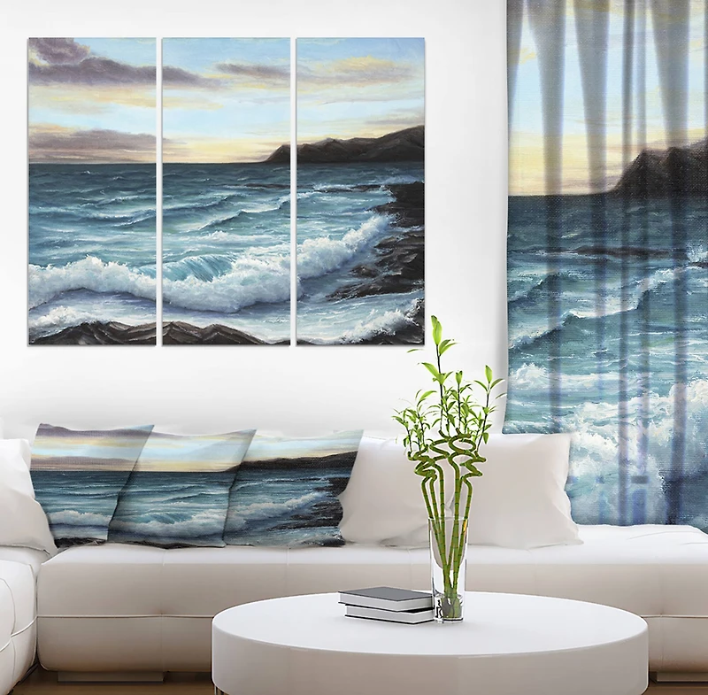 Designart - Ocean Waves at Seashore