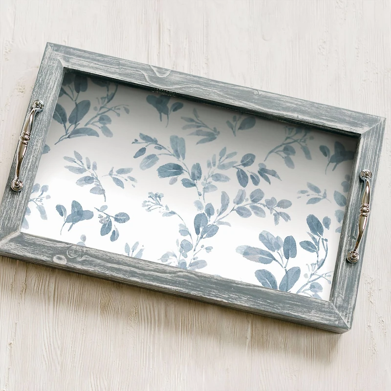 RoomMates Blue Dancing Leaves Peel & Stick Wallpaper