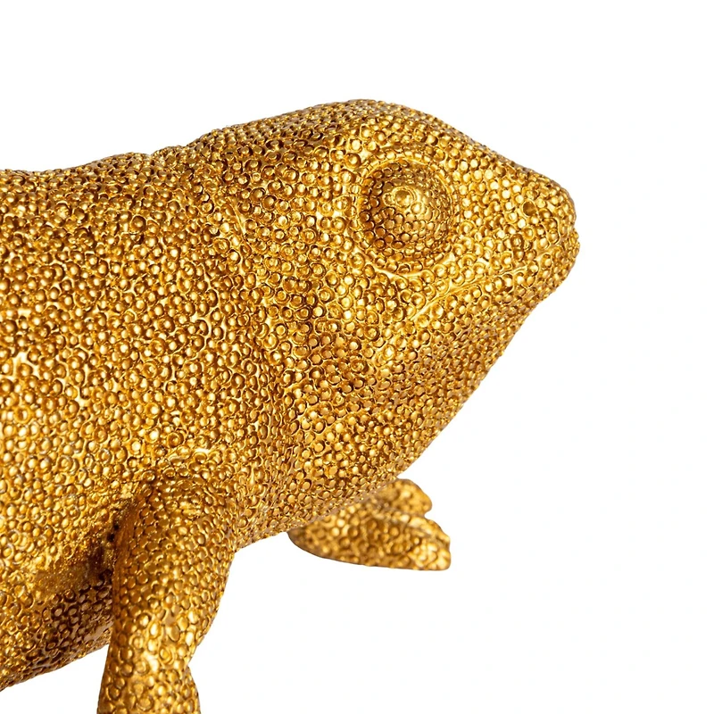 Hello Honey® 7.5" Long Gold Chameleon with Glass Vase