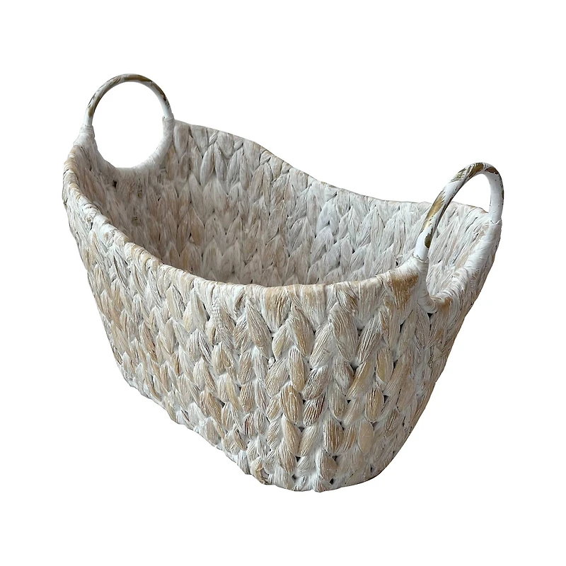 Whitewashed Basket with Handles by Ashland
