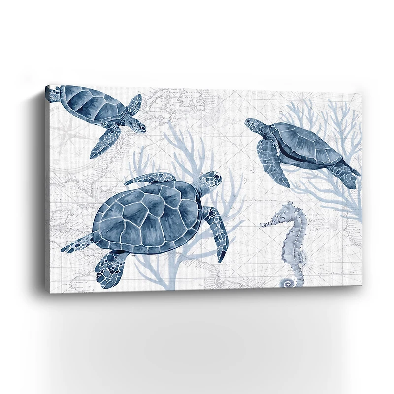 Deep Blue Sea II On White Canvas Giclee