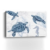 Deep Blue Sea II On White Canvas Giclee