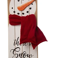 Glitzhome® 3.5ft. Wooden Christmas Snowman Porch Sign