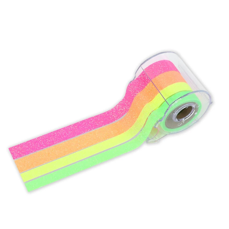 12 Packs: Neon Glitter Crafting Tape & Dispenser Set by Recollections™