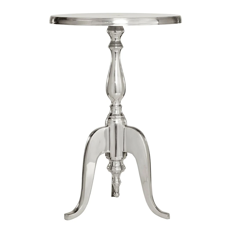 22'' Silver Aluminum Traditional Accent Table