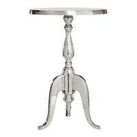 22'' Silver Aluminum Traditional Accent Table