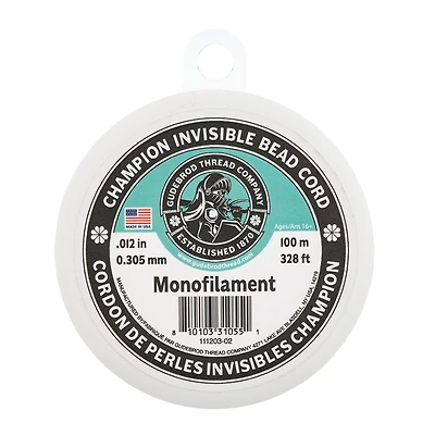 Gudebrod 0.012" x 328ft. Monofilament Champion Invisible Bead Cord