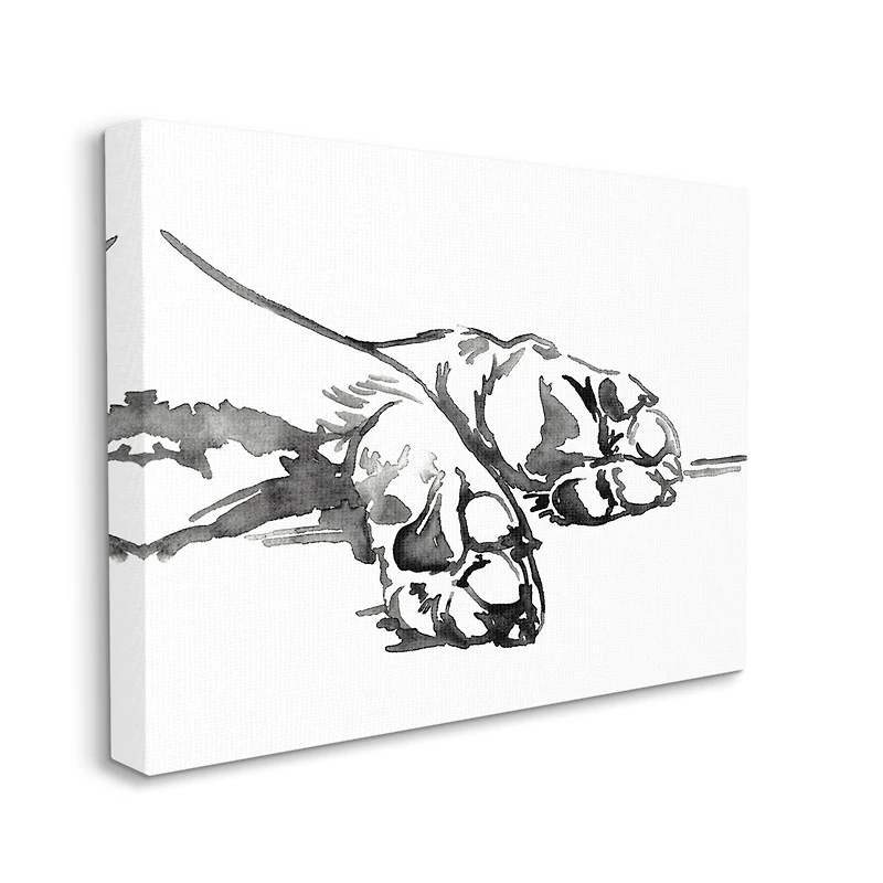 Stupell Industries Pet Animal Paws Minimal Ink Linework Canvas Wall Art