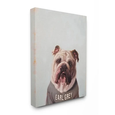Stupell Industries English Bulldog in Earl Grey Tea Shirt Wall Accent
