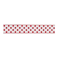 2.5" x 10yd. Red & White Wired Polka Dot Ribbon, 2ct.
