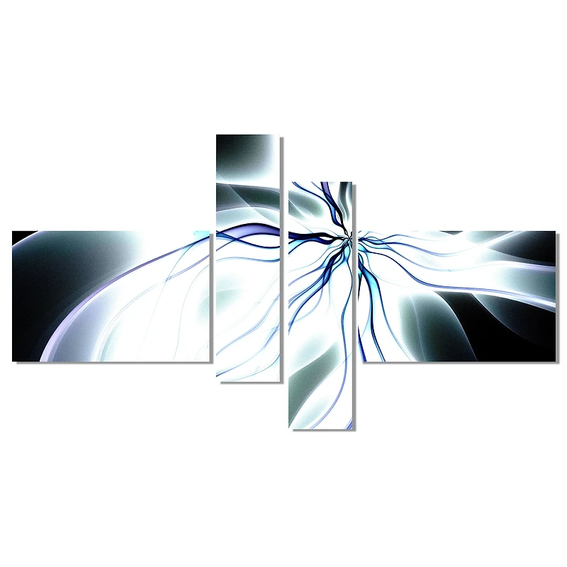 Designart - White Symmetrical Fractal Flower