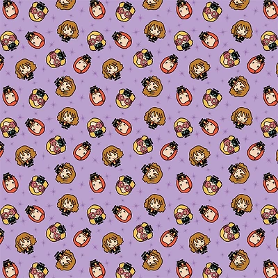 Harry Potter™ Purple Kawaii Girls Toss Cotton Fabric