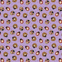 Harry Potter™ Purple Kawaii Girls Toss Cotton Fabric