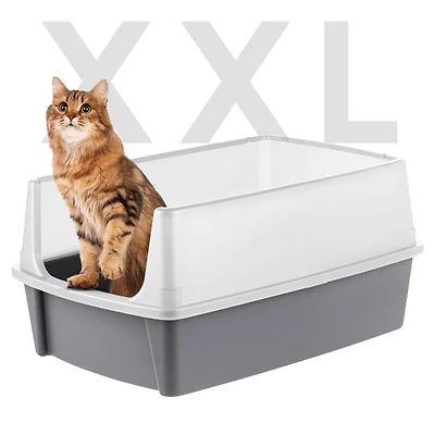 Iris® Open Top Cat Litter Box, Gray