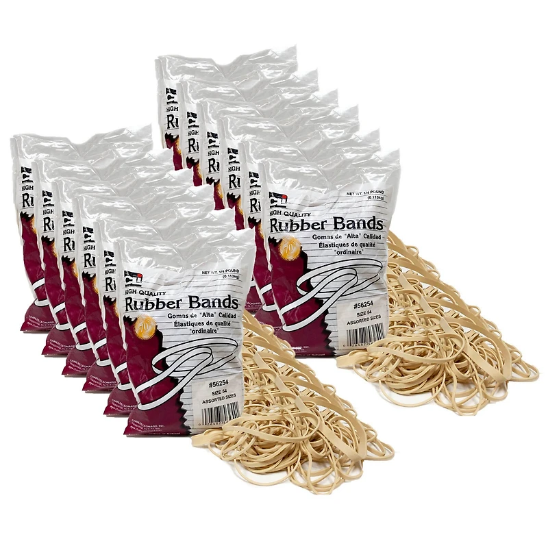 Charles Leonard Rubber Bands, 12 Bags
