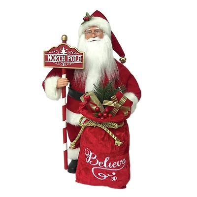 15" North Pole Believe Santa Claus Decoration