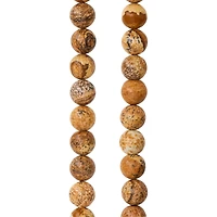 12 Pack: Natural Picture Jasper Round Beads, 8mm by Bead Landing™