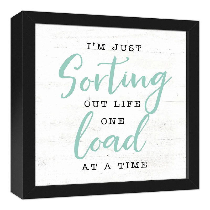 Sorting Load 12" x 12" Black Framed Canvas