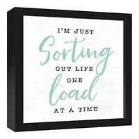 Sorting Load 12" x 12" Black Framed Canvas