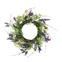 20" Lavender & Wild Flower Artificial Spring Wreath