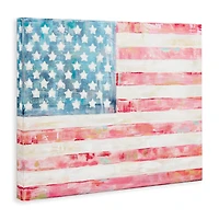 Stupell Industries Patriotic Brushed Flag Canvas Wall Art