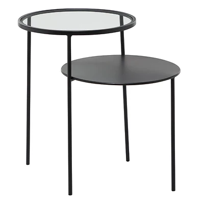 23" Black Modern Metal Accent Table