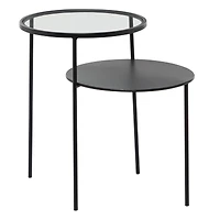 23" Black Modern Metal Accent Table