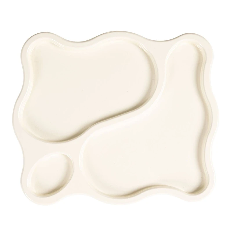 Hello Honey® White Decorative Footed Wood Tray with 3 Sections