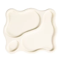 Hello Honey® White Decorative Footed Wood Tray with 3 Sections