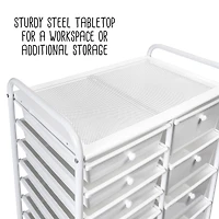 Honey Can Do White 15-Drawer Metal Rolling Storage Cart