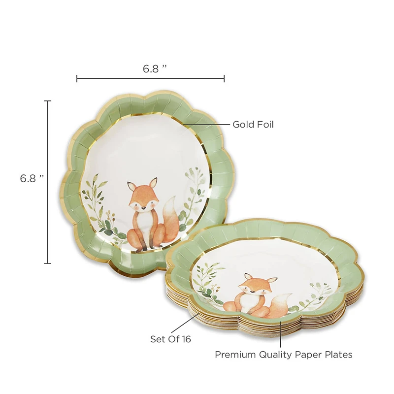 Kate Aspen® 7" Woodland Baby Premium Paper Plates, 64ct.