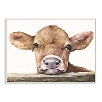 Stupell Industries Cute Baby Cow Painting Wall Plaque