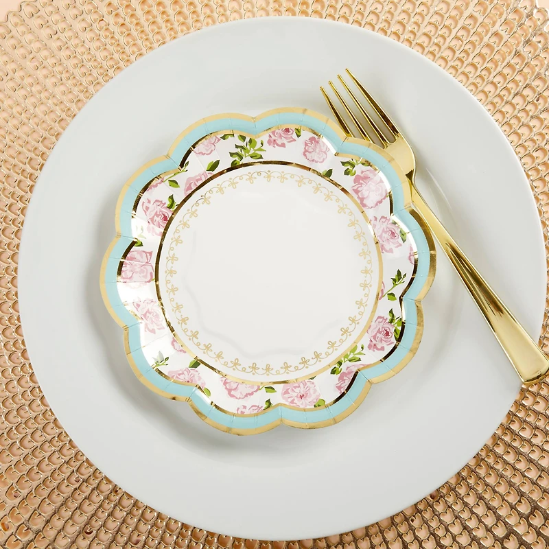Kate Aspen® 7" Blue Tea Time Whimsy Paper Plates, 32ct.