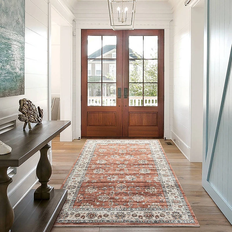 Glitzhome® & Ivory Oriental Area Rug