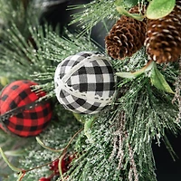 Glitzhome® 24" Frosted Ornament, Berry & Pinecone Wreath