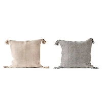 Hello Honey® Brown & Black Striped Cotton Woven Pillow with Tassels Set, 2ct.