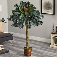 5ft. Sago Palm Artificial Tree in Basket