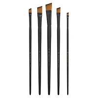 Royal & Langnickel® Essentials™ Acrylic Gold Taklon 5 Piece Angular Brush Set