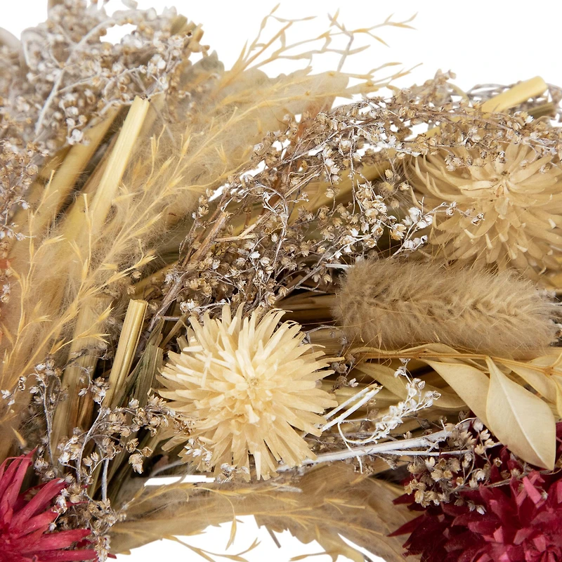 11" Pampas Grass & Dried Floral Spring Wreath
