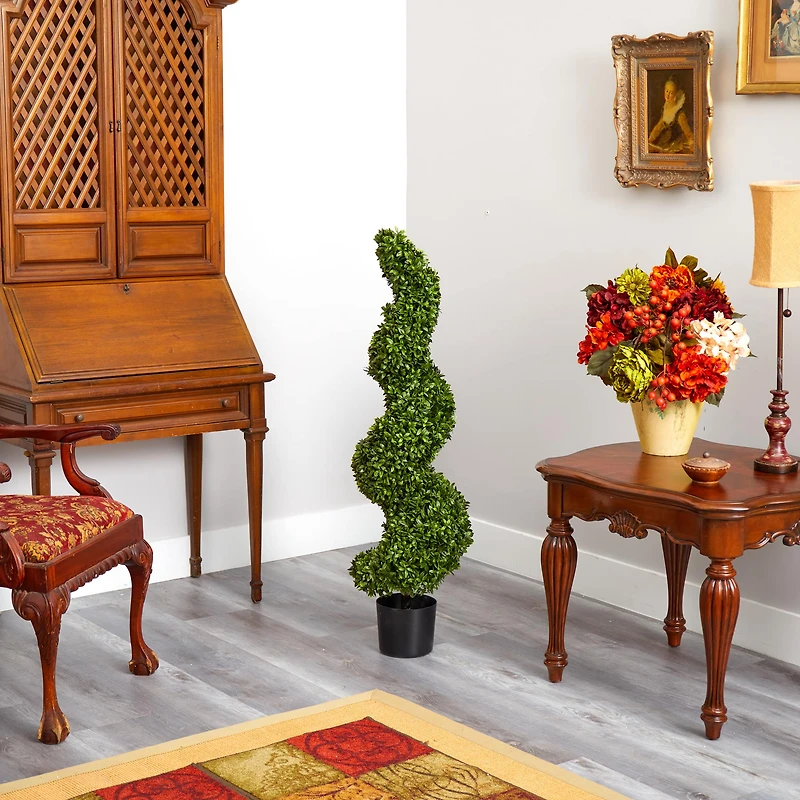 4ft. Potted Spiral Hazel Leaf Topiary Tree
