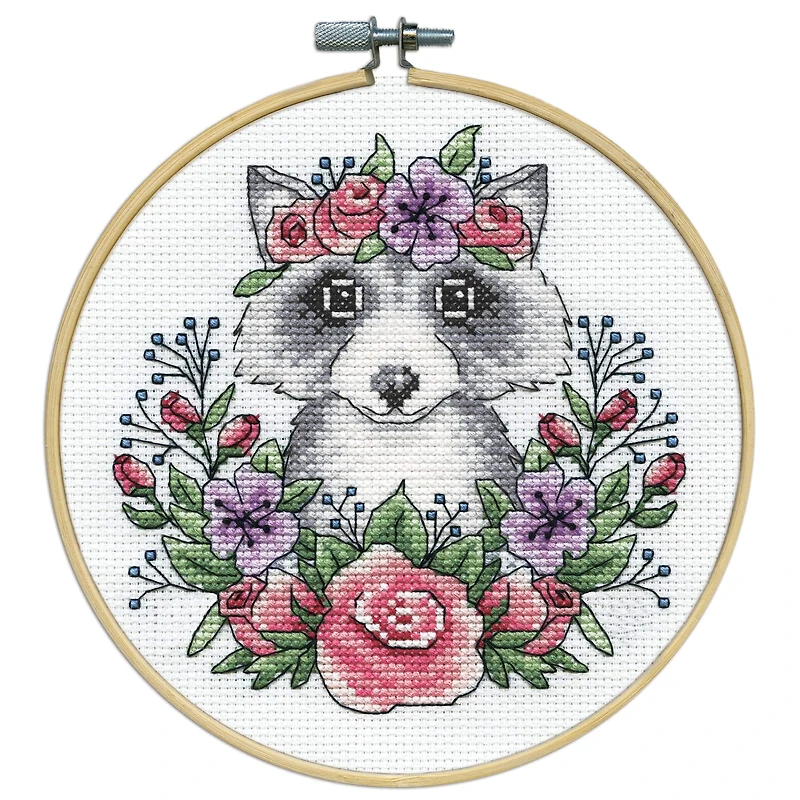 Design Works™ 8'' Round Raccoon Counted Cross Stitch Kit
