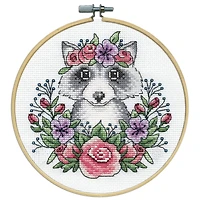 Design Works™ 8'' Round Raccoon Counted Cross Stitch Kit