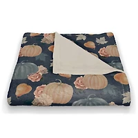 Sweet Harvest Pattern Blue Coral Fleece Blanket