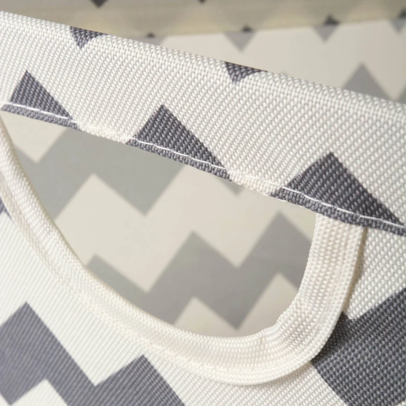 DII® Small Gray Chevron Trapezoid Fabric Bin