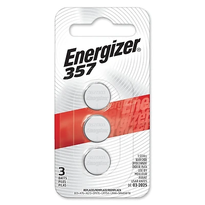 Energizer® 357 1.55V Silver Oxide Batteries, 3ct.