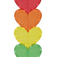 63" Valentine's Day Collection Rainbow LED Pre-Lit Valentine's Stacked Hearts Plug In Decoration