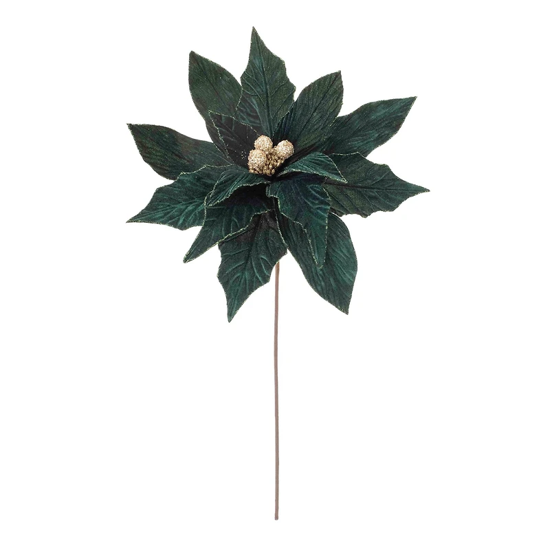 Forest Green Poinsettia Stems, 2ct.