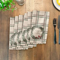 Happy Holidays Plaid Cotton Twill Napkin