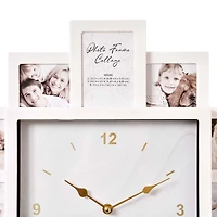 American Art Decor Picture Frame Collage Clock 12 Photo Display Slots White, 20" x 20"