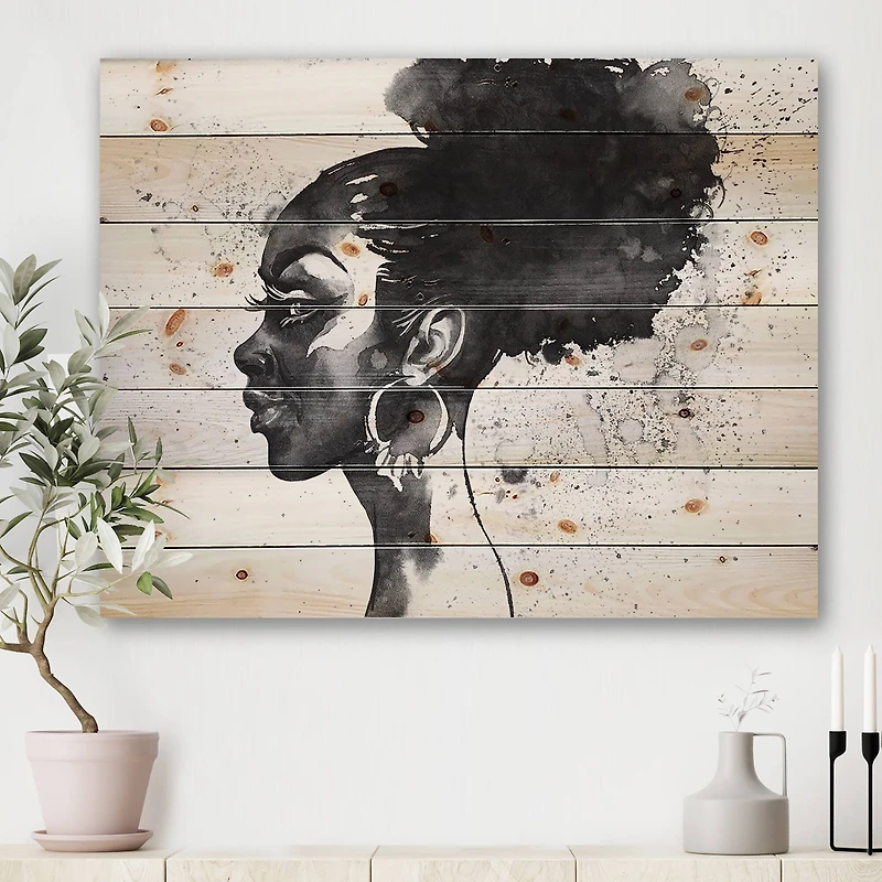 Designart - Monochrome Portrait of African American Woman I